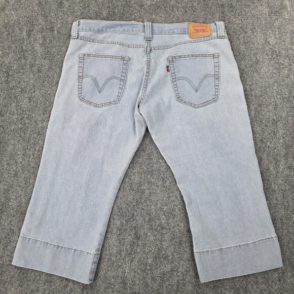 Levis Jeans Womens 13 Light Wash Low Slouch Cropped Wide Leg Denim Button Fly - Picture 3 of 16